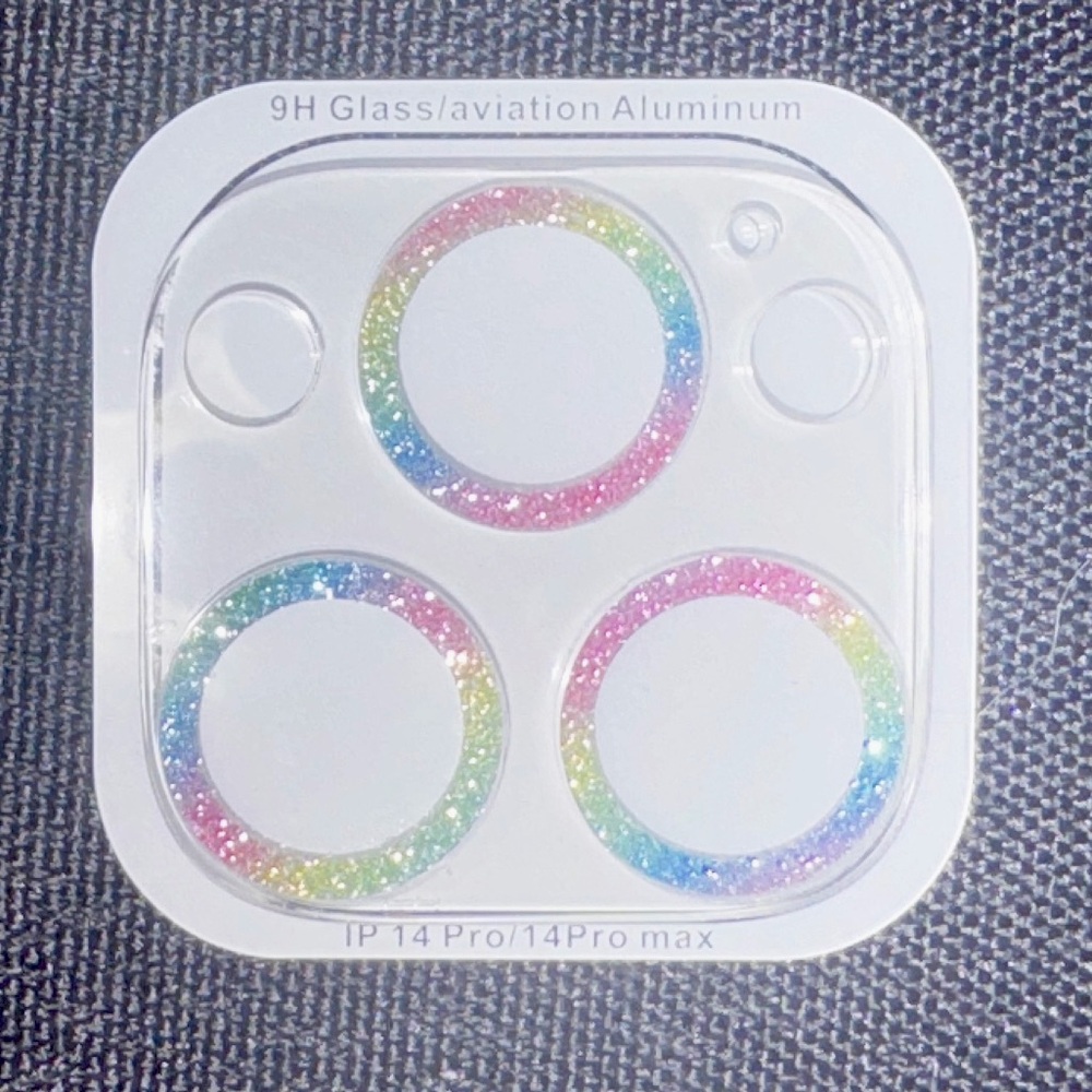 Glittery Pastel Lens Protector for iPhone 14 Pro/14 Pro Max